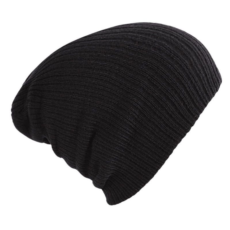 Solid Color Striped Woolen Hat Cap - MRSLM