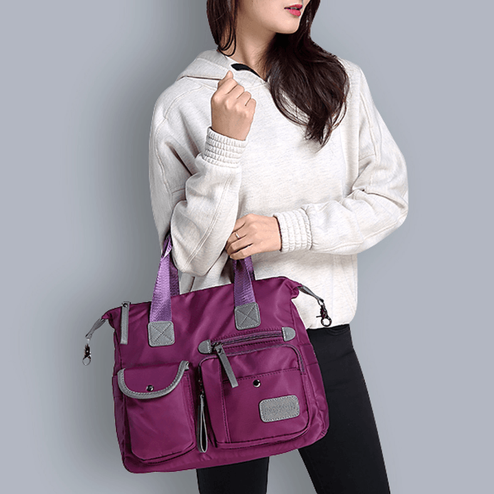 Women Nylon Waterproof Large Capacity Multi Pocket Multifunction Handbag - MRSLM