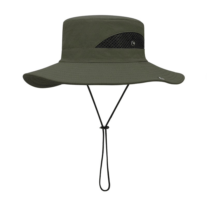 Summer Fisherman Hat Sunscreen UV Breathable Wearable Fishing Sunshade Mountaineering Big Brim Hat - MRSLM