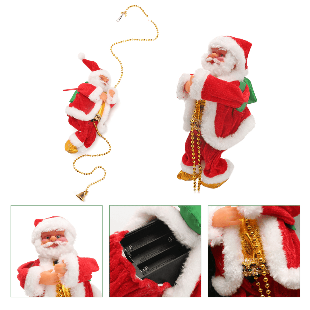 Christmas Senta Claus Climbing Ladder Hanging Decorations Holiday Gift - MRSLM