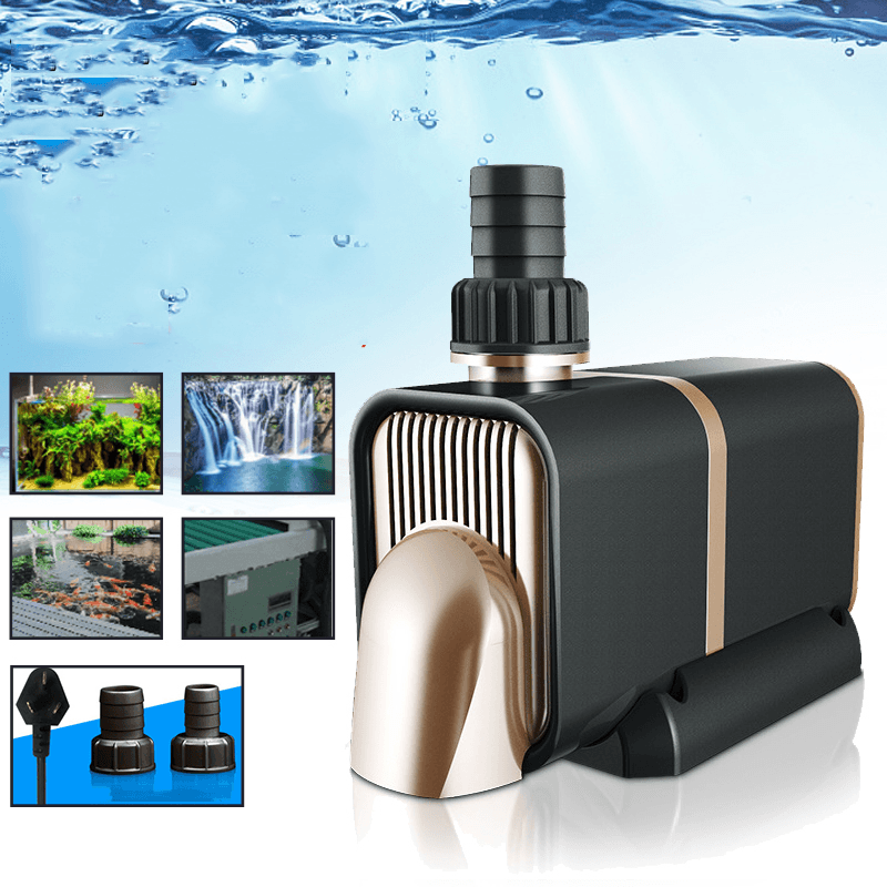 360° Submersible Bottom Sunction Pump Low Noise Prevent Dry Burning Frequency Conversion Water Pump for Aquarium Fountains - MRSLM