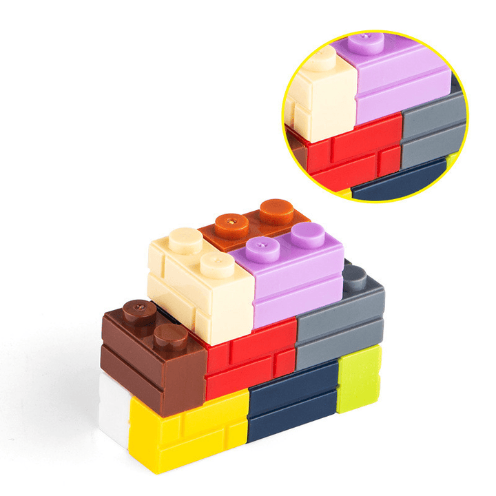 Small Particle High Brick 1X2 Grid Pattern City Wall Building Block - MRSLM