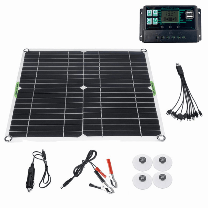 200W Solar Panel Kit 12V Battery Charger 10-100A Controller for Ship Motorcycles Boat - MRSLM