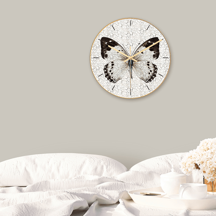 CC012 Creative Butterfly Pattern Wall Clock Mute Wall Clock Quartz Wall Clock for Home Office Decorations - MRSLM