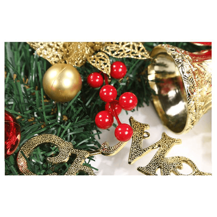 30Cm Christmas Garland Arrangement Ornament Wreath Decor Wreath Bow Bell for 2020 Christmas New Year Festival Decoration - MRSLM