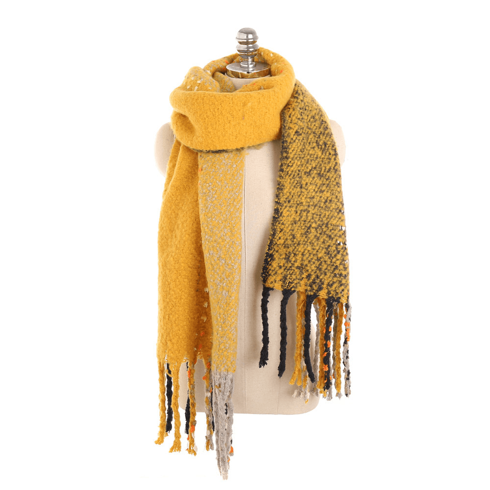 190*56 CM Women Winter Warm Vintage Artificial Cashmere Scarf with Tassel Long Shawl - MRSLM