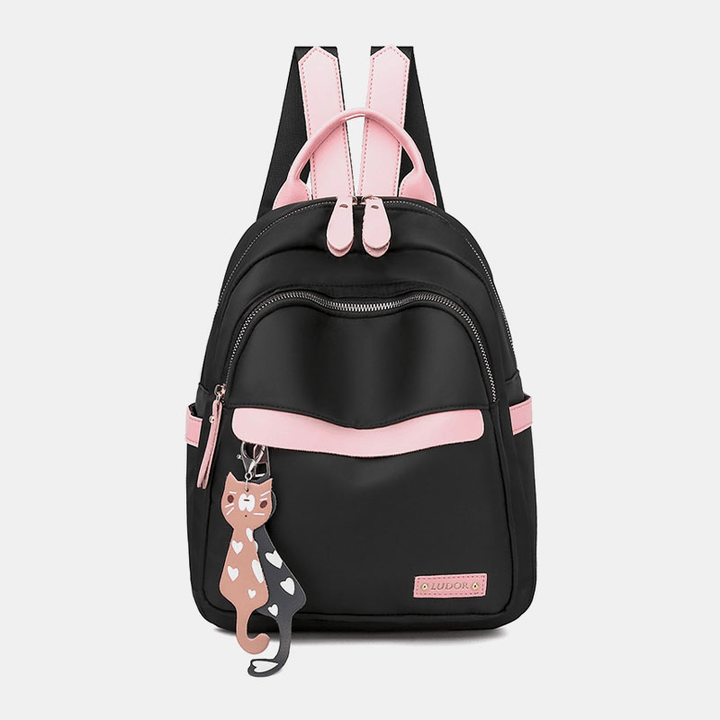 Women Oxford Waterproof Cartoon Multi-Carry Patchwork Casual Backpack - MRSLM