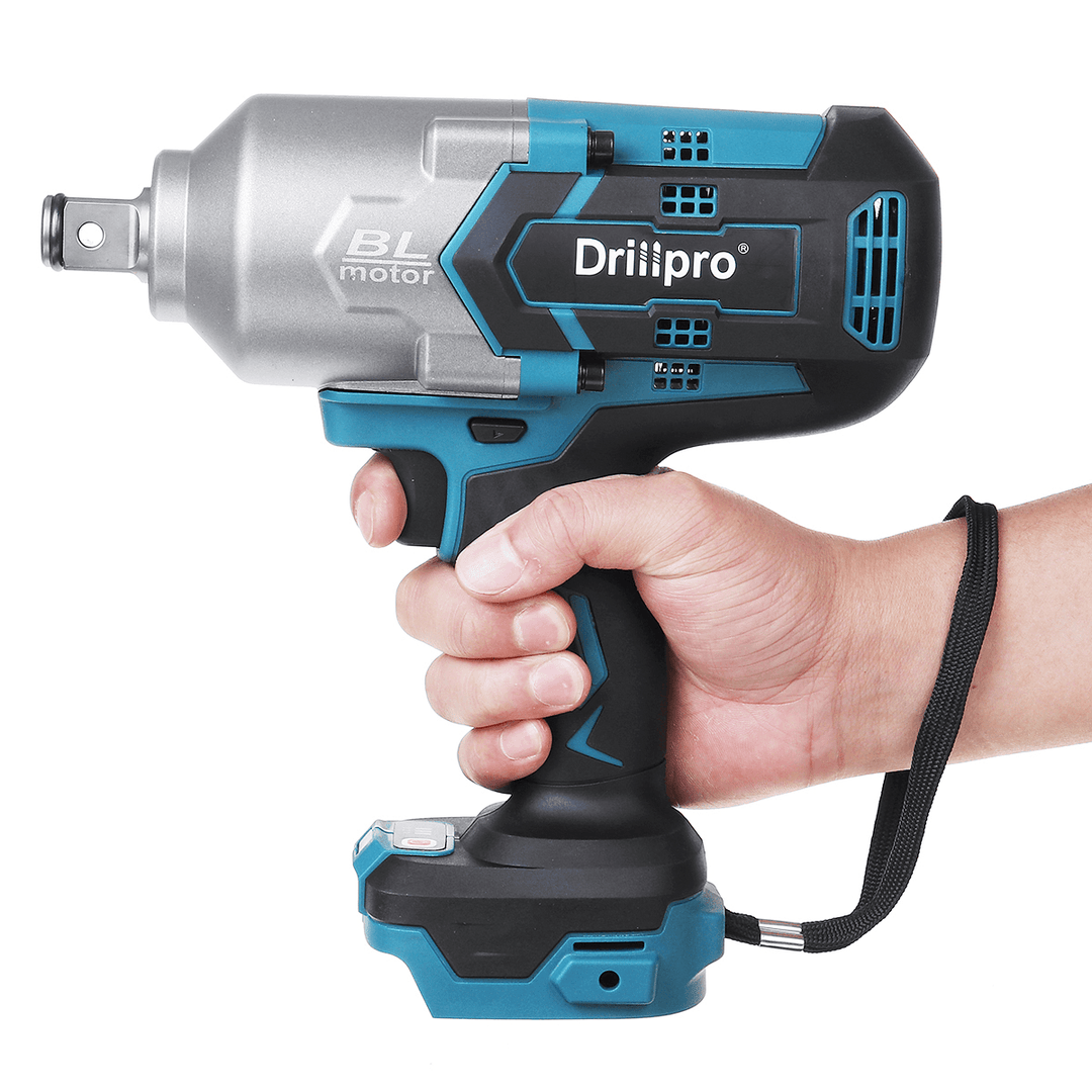 Drillpro 1300N.M Brushless Cordless Electric Impact Wrench 3 Speeds for Makita 18V Battery Heavy Equipment Repair Tool - MRSLM