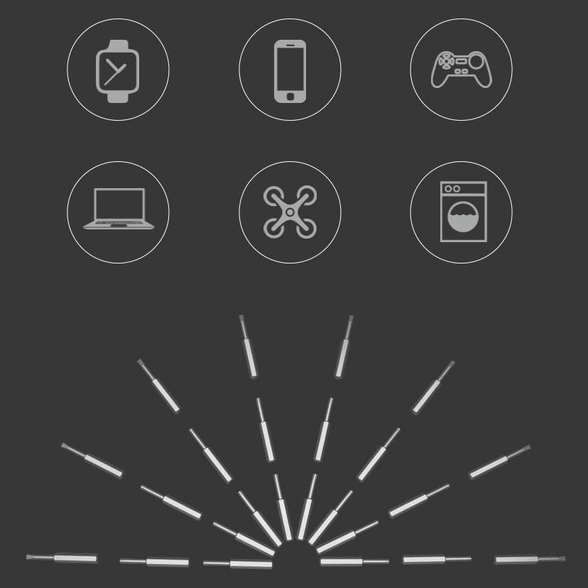 28 in 1 Rechargeable Precision Electric Screwdriver Set for Phone Laptop Magnetic Multifuctional Repair Tools W/ LED Light - MRSLM