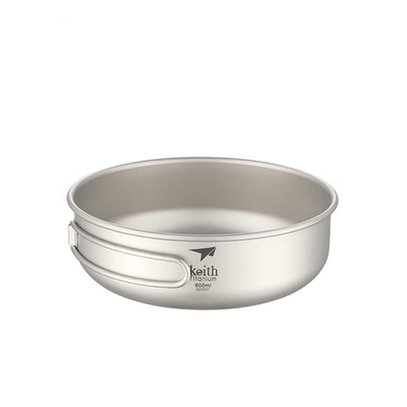 Keith Ti5323 300Ml Ultralight 53.5G Folding Titanium Bowl Outdoor Camping Lunch Handle Tableware - MRSLM