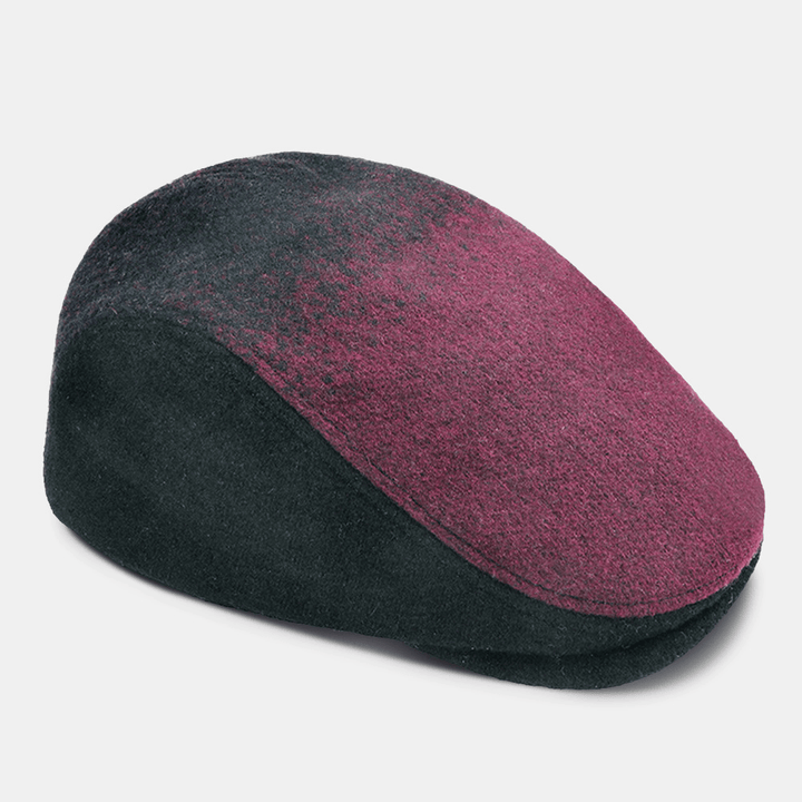 Unisex Woolen Gradient plus Velvet Thick Lining Berets Winter Warm Windproof Ear Protection Earmuffs Peaked Cap Forward Cap - MRSLM