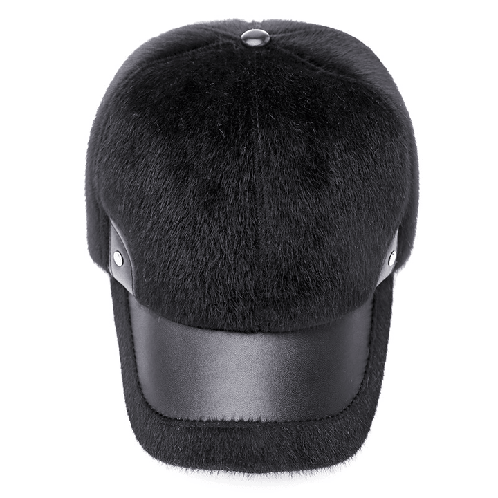 Artificial Marten Hair Earmuffs Baseball Cap Peaked Hat - MRSLM