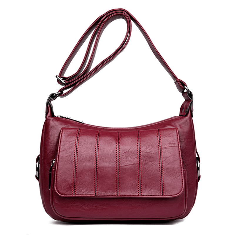 Women Soft Leather Leisure Crossbody Bags Messenger Bags - MRSLM