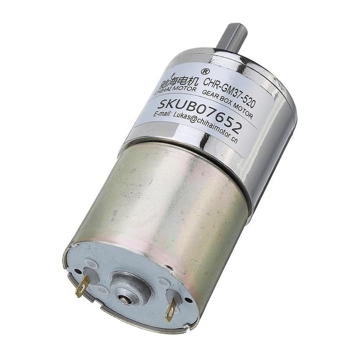 Chihai CHR-37GB-520S DC Motor 12V 1:150 52Rpm Permanent Magnet Carbon Brush Reduction Gear Motor - MRSLM