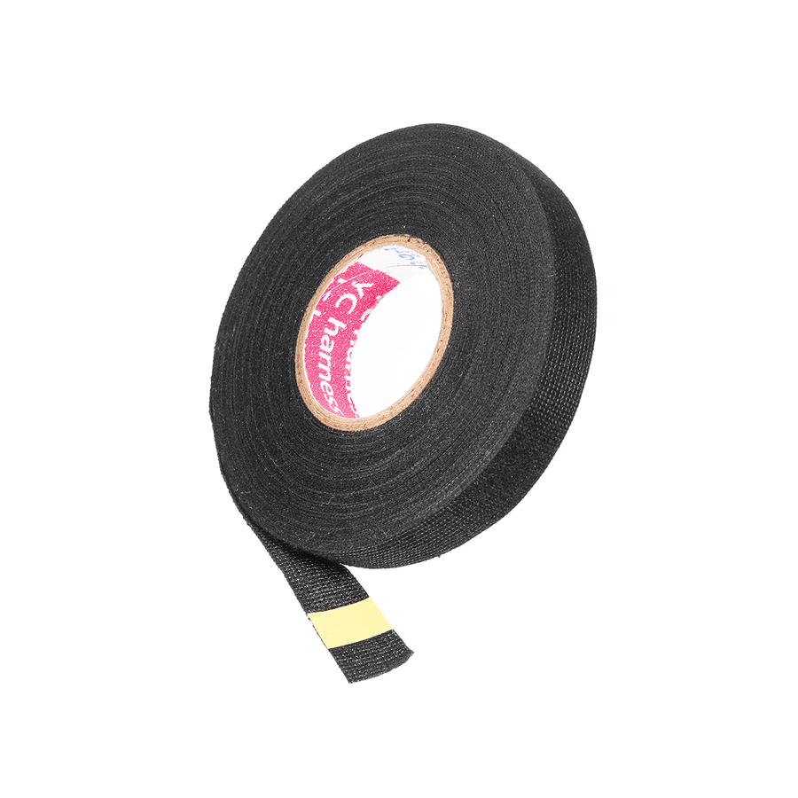 15Mm X 15M Adhesive Cloth Fabric Tape Wool Roll Black Wiring Harness Electric Cable Wire Tape Tools - MRSLM