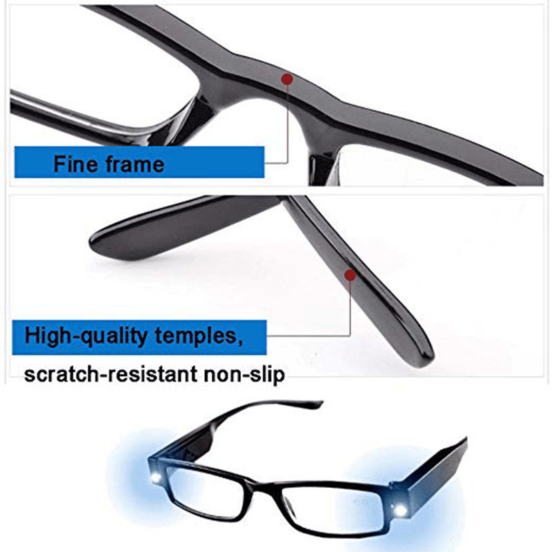 Rimmed Reading Glasses Eyeglasses Spectacal with LED Light - MRSLM