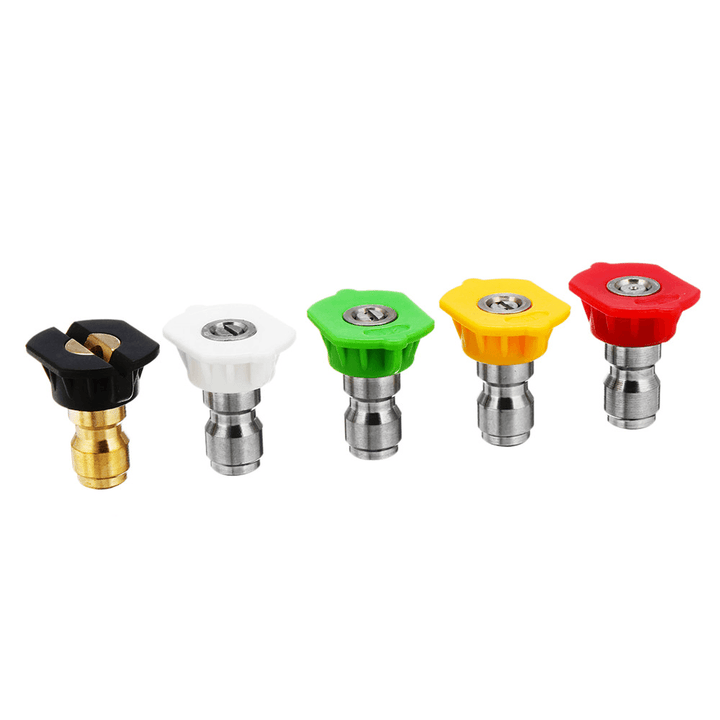 0 15 25 40 Degree Soap Quick Release Connect Jet Power Wash Spray Nozzle Tip Set - MRSLM