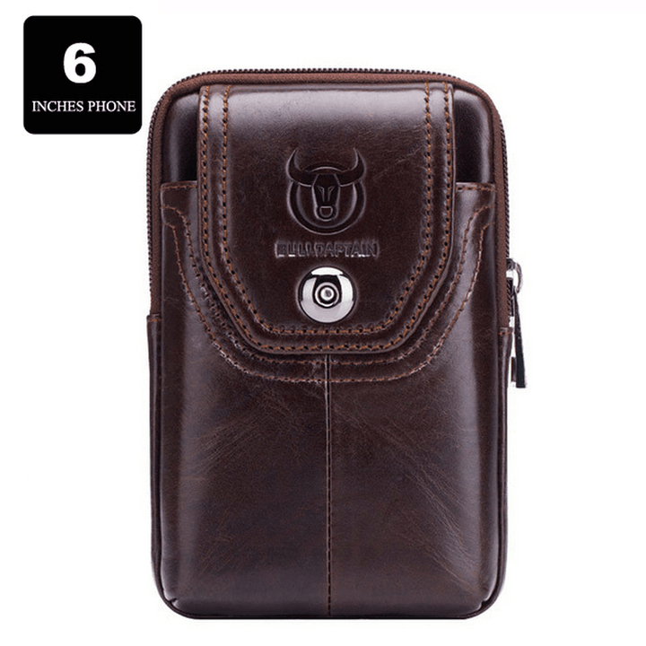 Bullcaptain Bag Men Genuine Leather Loop Belt Phone Bag - MRSLM