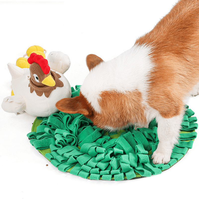 Doglemi Designer Chicken Hatching Eggs Snuffling Mat with Toys Pet Nosework Blanket Set - MRSLM