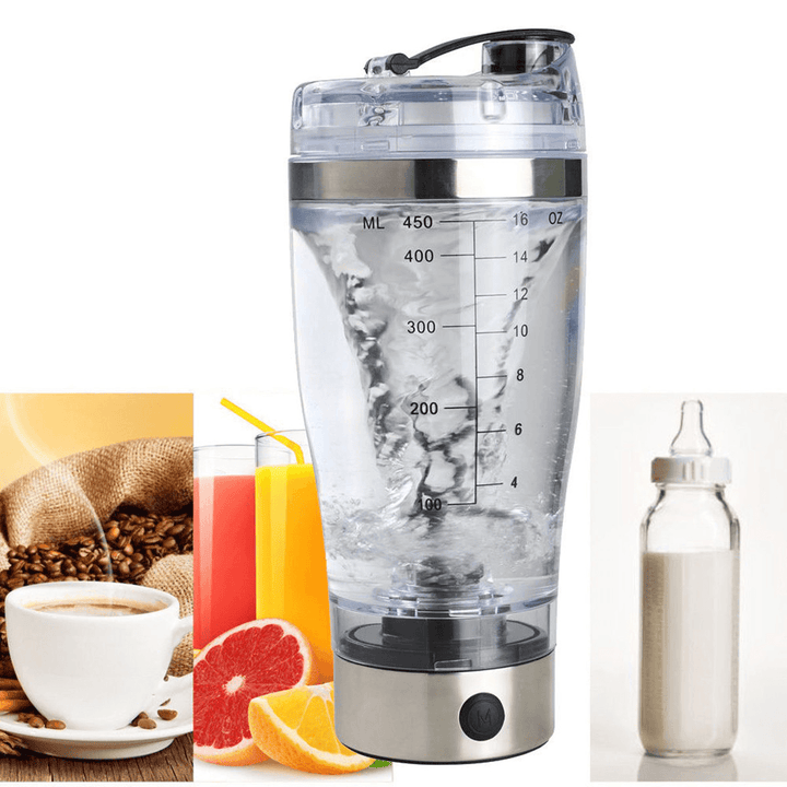 450ML USB Charging Electric Shaker Cup Blender Detachable Mixing Cup Fitness Protein Powder Shake Cup - MRSLM