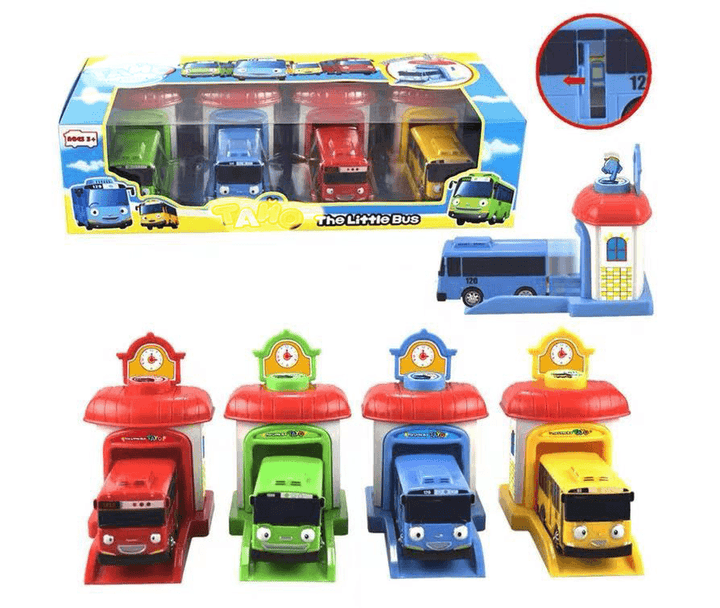 Cartoon Little Bus Pull Back Ejection Toy - MRSLM