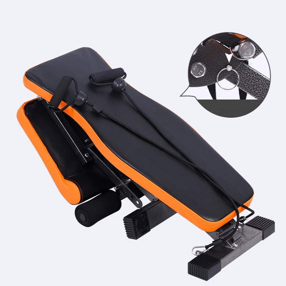 MIKING Multi-Functional Sit up Bench Adjustable Dumbbell Bench Foldable Abs Plate Fitness Exercise Training Equipment with Resistance Bands - MRSLM