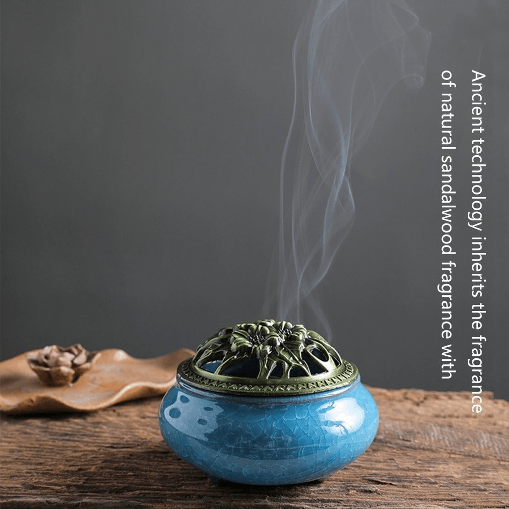 Ceramic Incense Burners Portable Porcelain Censer Buddhism Incense Holder Home Tea House Yoga Studio Decorations - MRSLM