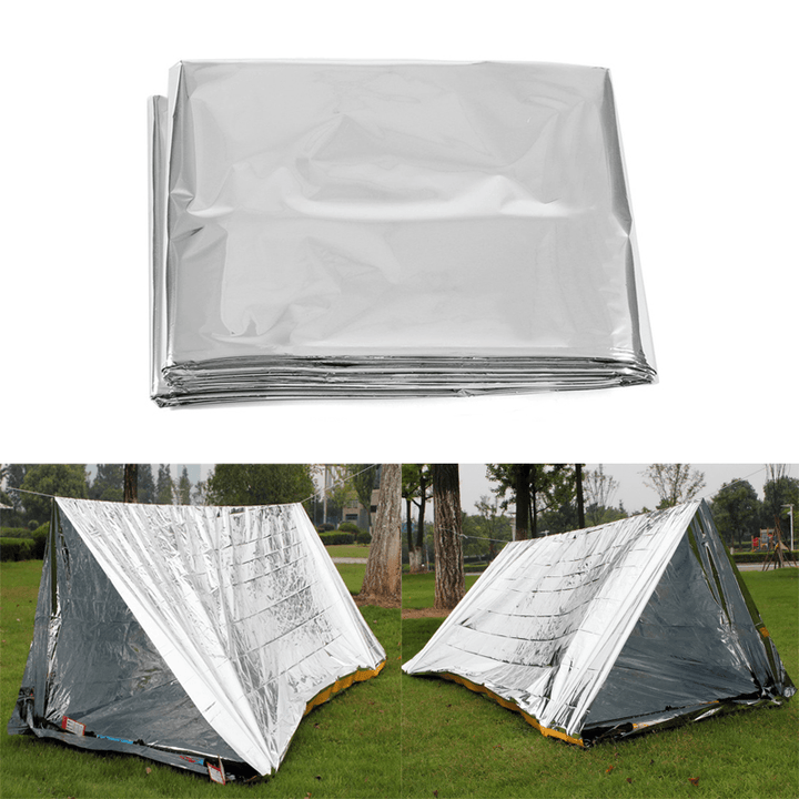 Outdoor 2 Persons Camping Emergency Survival Tent First Aid Sunshade Shelter Rescue Blanket - MRSLM