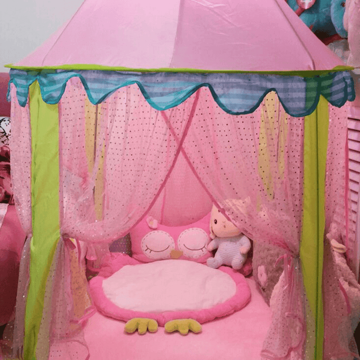 Children Kids Teepee Play Tent Princess Castle Girls Playhouse Indoor - MRSLM