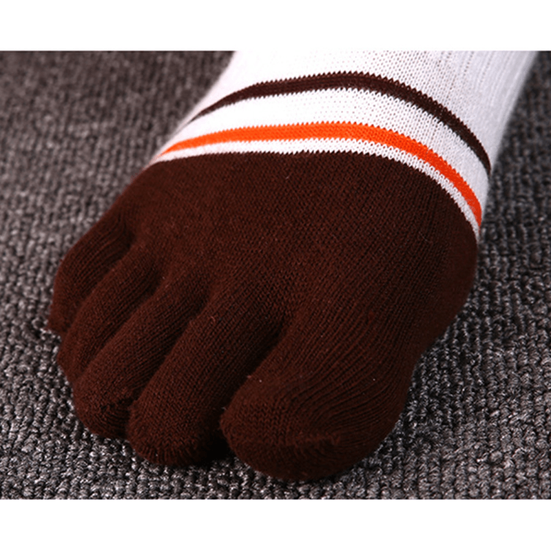 Mens Fashion Five Toes Cotton Socks Spell Color Casual Comfortable Socks - MRSLM