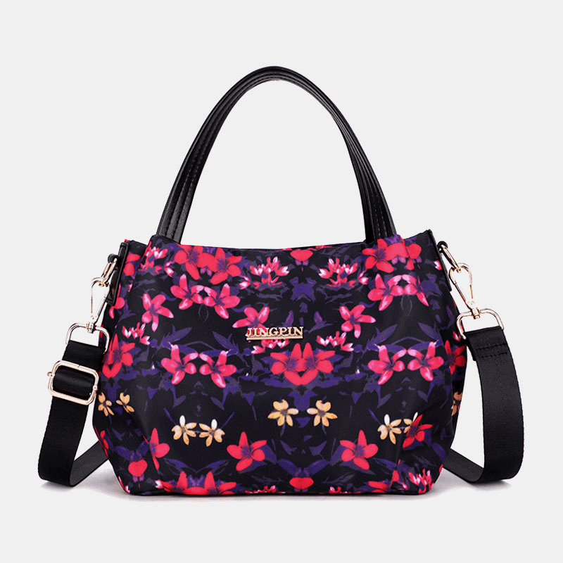 Women Fashion Flower Handbag Printed Crossbody Bag - MRSLM