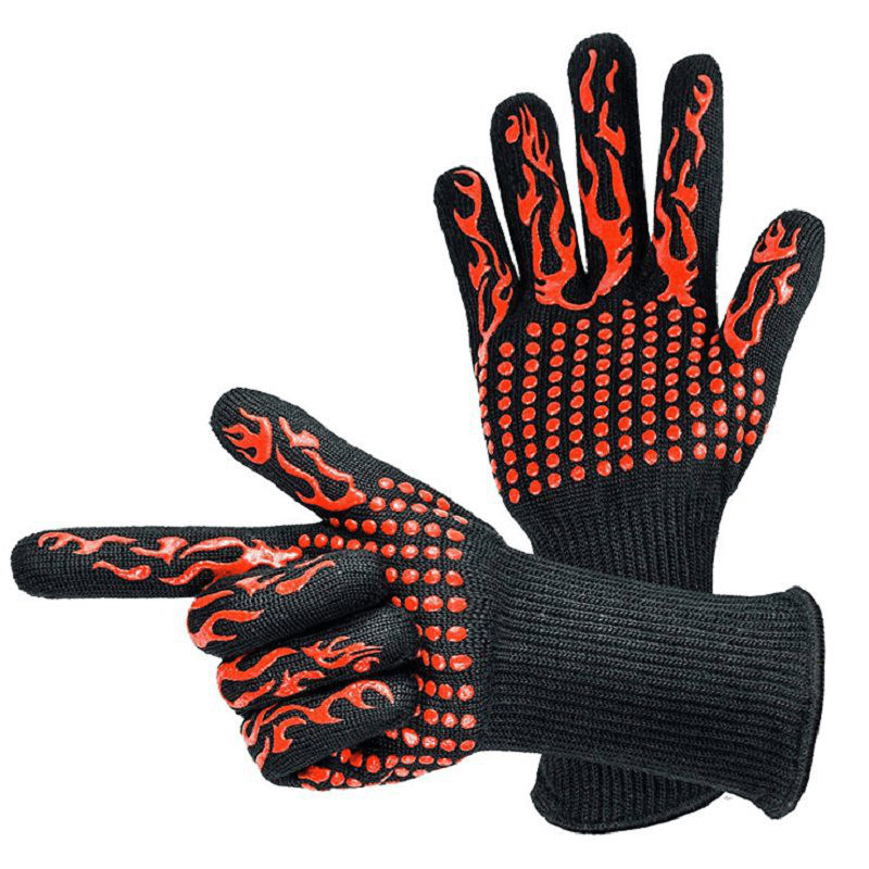 BBQ Flame Retardant Anti-Slip Insulation Waterproof Oil and Cold Protection Heat Preservation Cooking Gloves - MRSLM