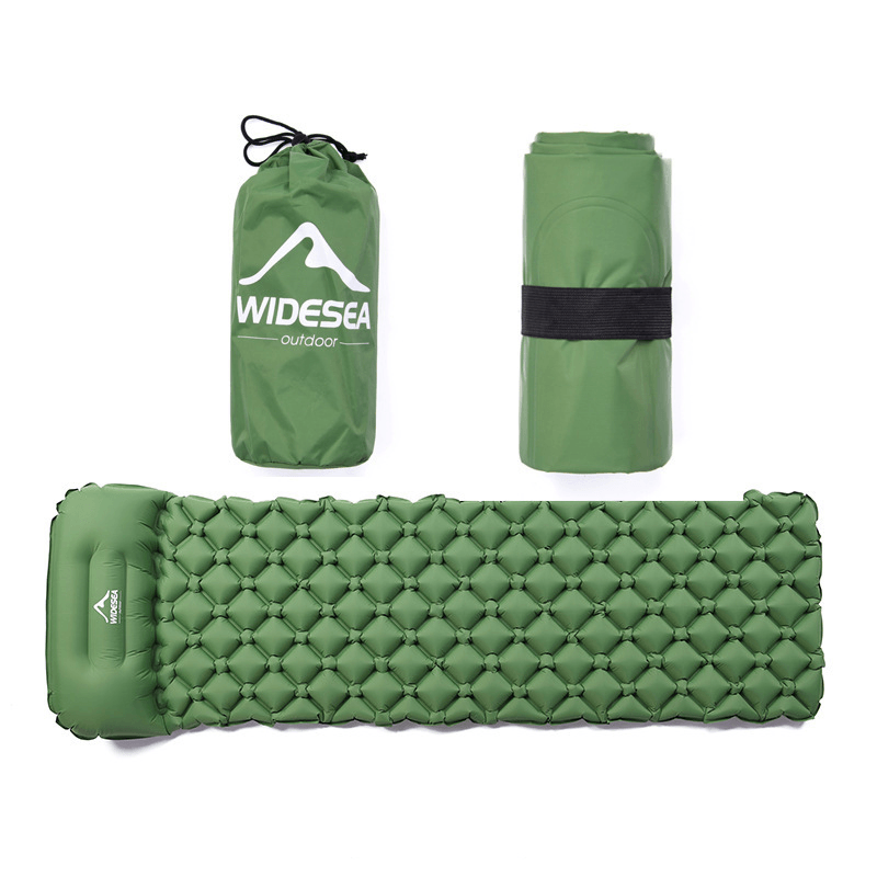 Widesea Single Sleeping Pad Inflatable Air Mattresses Folding Portable Furniture Bed Ultralight Cushion with Pillow Camping Travel - MRSLM