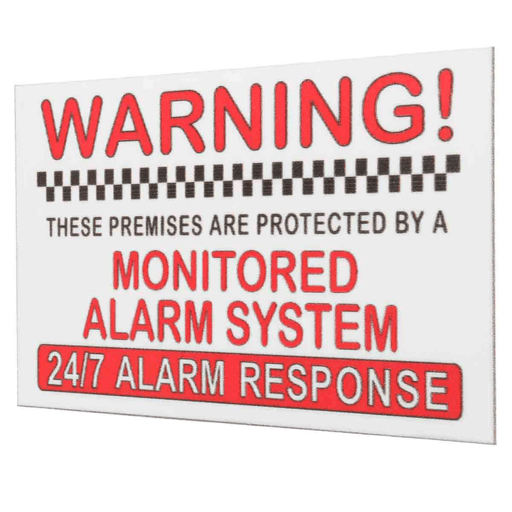 5Pcs Alarm System Monitored Warning Security External Sign Stickers PVC Waterproof - MRSLM