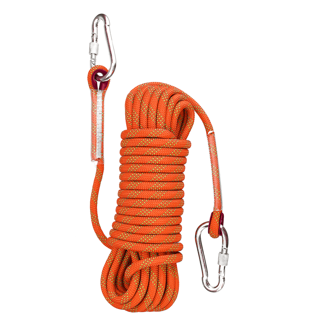 30Mx10Mm Double Buckle Professional Rock Climbing Rope Outdoor Sports Survival Downhill Safety Rope - MRSLM