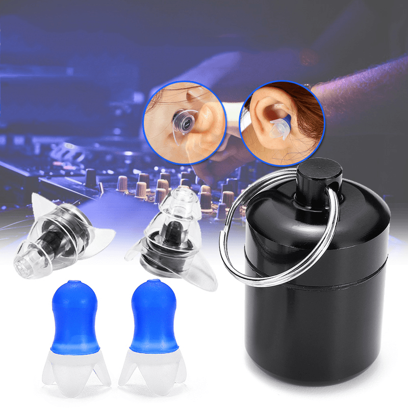 2 Pairs Earplugs Noise Reduction Silicone Ear Plugs Camping Travel Sleeping Swimming Earplugs - MRSLM