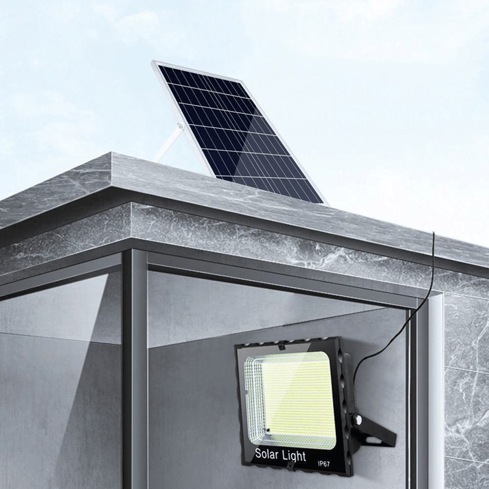 25/45W Solar Flood Light 3 Modes Adjustable Sunlight Spotlights IP67 Werproof 355/641 Leds Street Lamp with Control for Yard Garden Path Patio - MRSLM