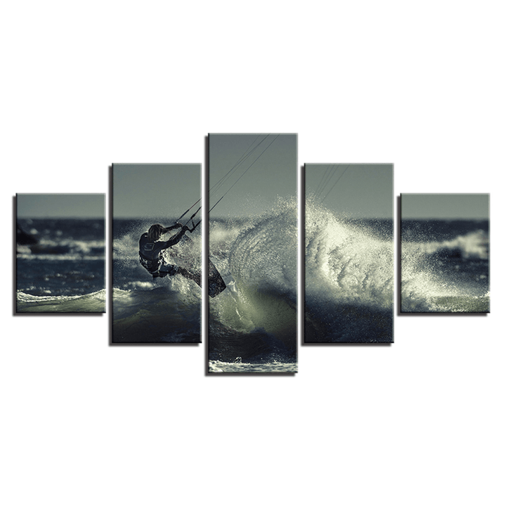 5PCS Modern Home Room Wall HD Art Picture Surfing Spray Painting Decor Walls Sticker - MRSLM