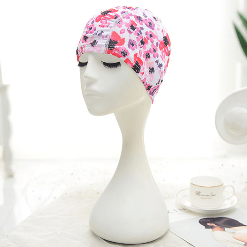 Women Cotton High Elasticity Swimming Cap Turban Hat - MRSLM