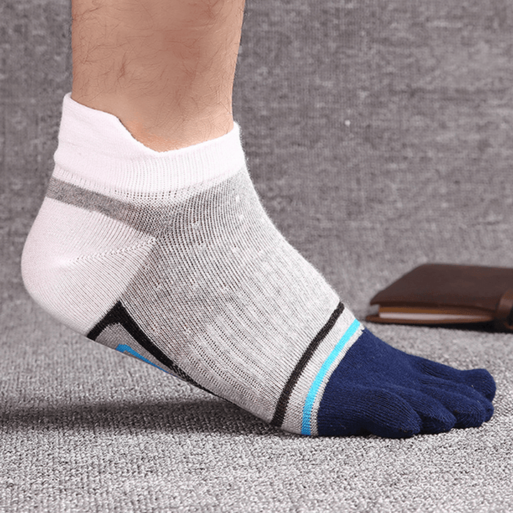 Mens Fashion Five Toes Cotton Socks Spell Color Casual Comfortable Socks - MRSLM