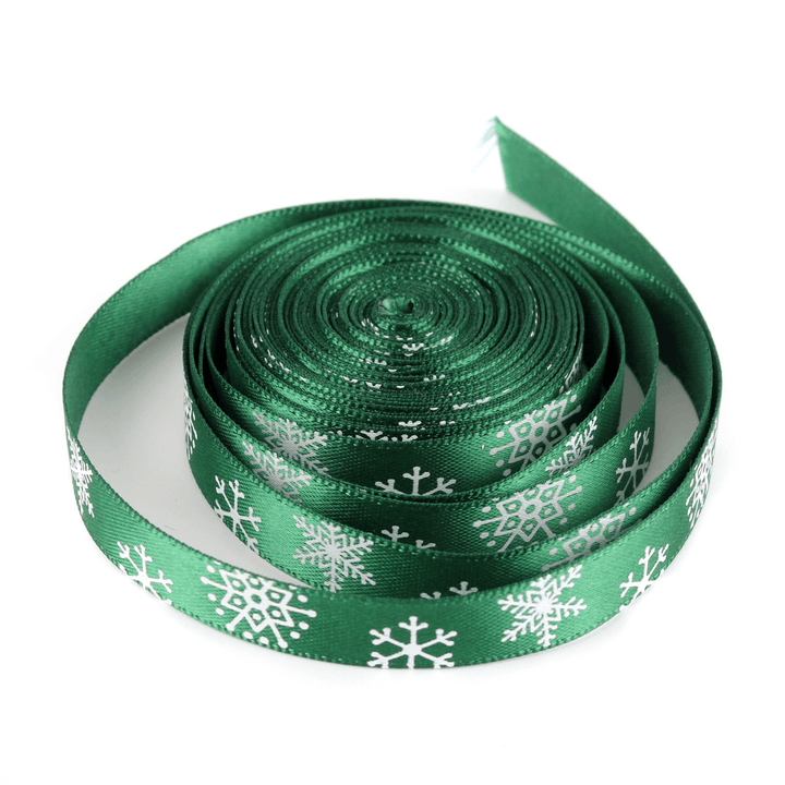 5 Yard 10Mm Printed Merry Christmas Tree Grosgrain Ribbon DIY Craft - MRSLM