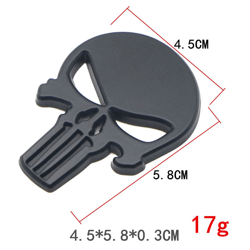 Skull Car Sticker Metal Modified Body Sticker - MRSLM