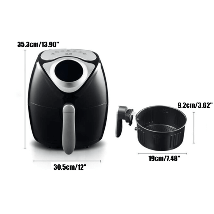 1700W Electric Air Fryer Digital Timer Temp Control 6.1 Quart Oil-Free Touch Screen Fried Food for Home Fast Food - MRSLM