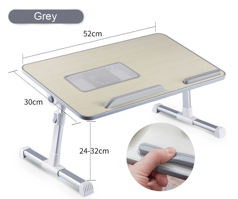 Folding Laptop Desk Height Adjustable Lifting Table Sofa Bed Serving Tray Portable Small Study Desk with Cooling Fan Home Office Dormitory Furniture - MRSLM