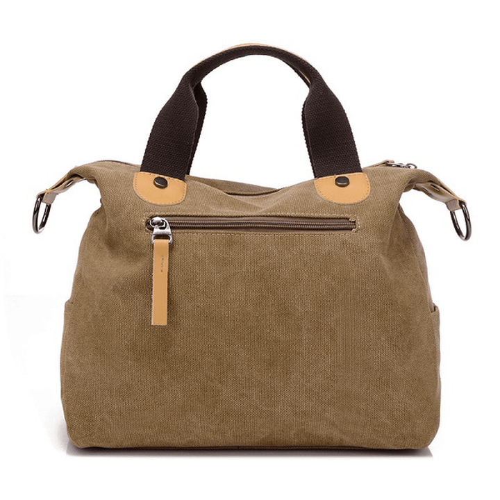 Women Canvas Casual Large Capacity Functional Multi Pocket Handbag Shoulder Bag Crossbody Bag - MRSLM