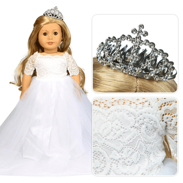 18 Inch American Girl Doll Snow White Wedding Dress Suit Suit Dress up Doll Clothes - MRSLM