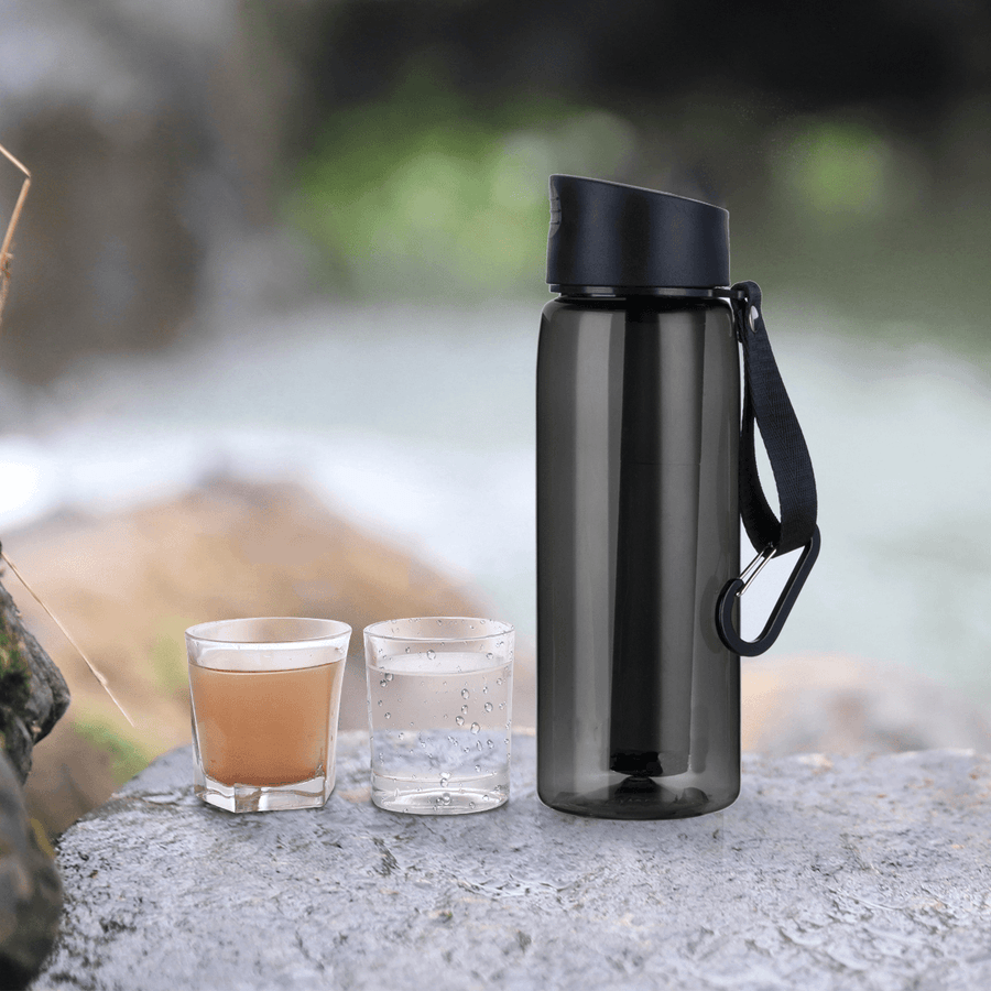 Ipree® Water Purifier Bottle 2-Stage Water Purifier Cup Emergency Filter Straw for Hiking Backpacking Travel Camping Survival Tools - MRSLM