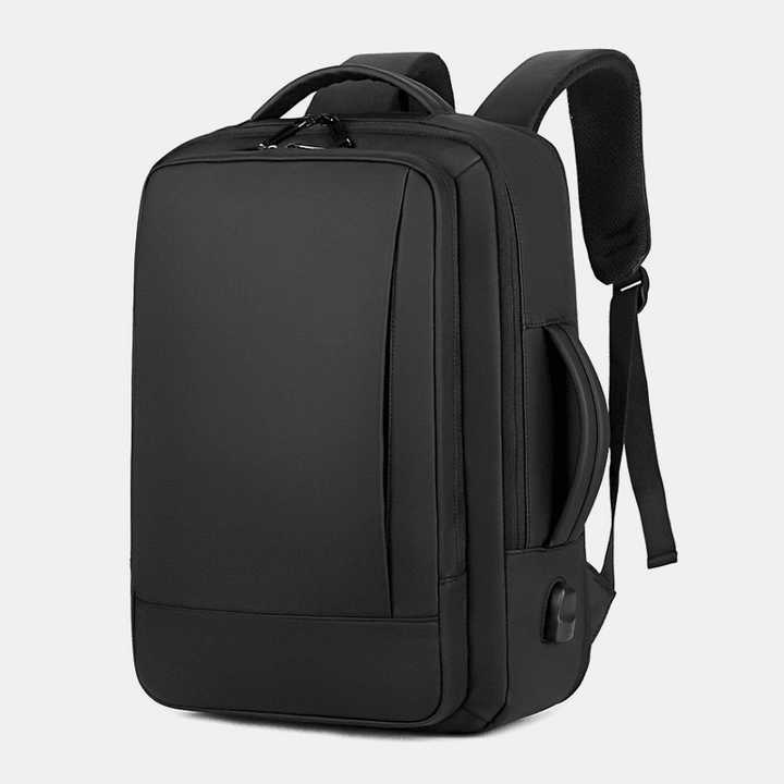 Men Oxford 15.6 Inch USB Charging Multi-Pocket Business Laptop Bag Backpack - MRSLM