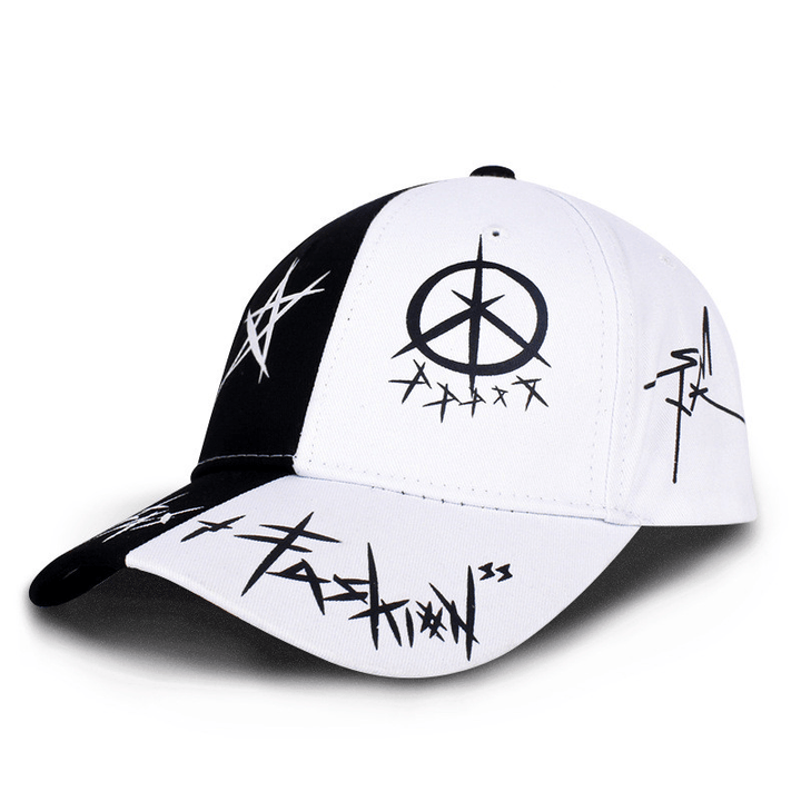 Graffiti Black and White Color Matching Cap Hip Hop Baseball Cap - MRSLM