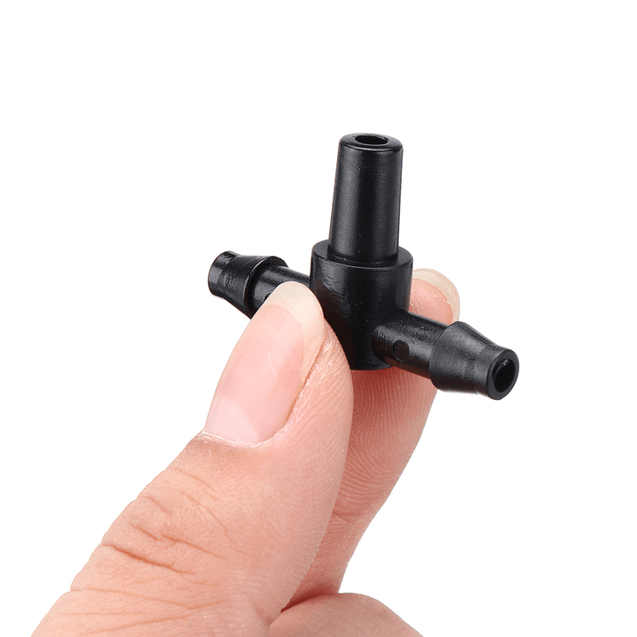 50Pcs Garden Hose Sprinkler Tee Connector Micro Drip Irrigation 4/7Mm Pipe Barbed Connector Watering System Pipe Barbed Connection Part - MRSLM